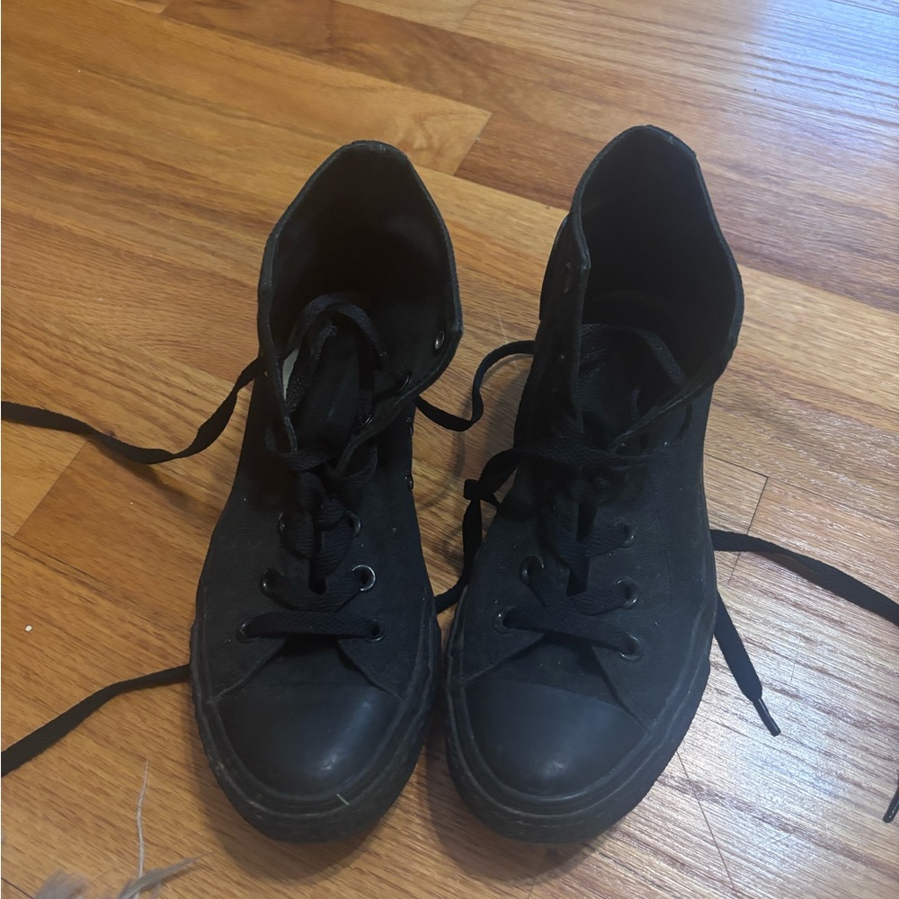Sleek Black High-Top Sneakers